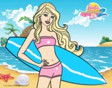 Barbie con tabla de surf