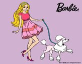 Barbie paseando a su mascota