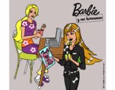 Barbie y su hermana merendando