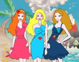 Barbie y sus amigas vestidas de fiesta