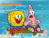 Bob Esponja y Patricio en bañador