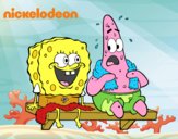 Bob Esponja y Patricio en bañador