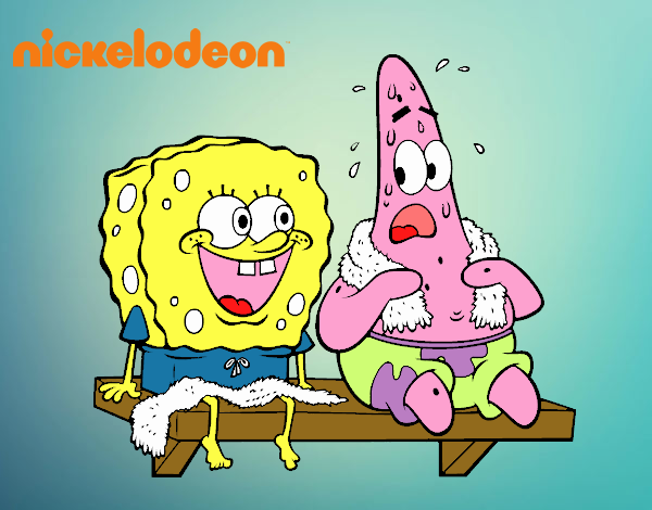 Bob Esponja y Patricio en bañador