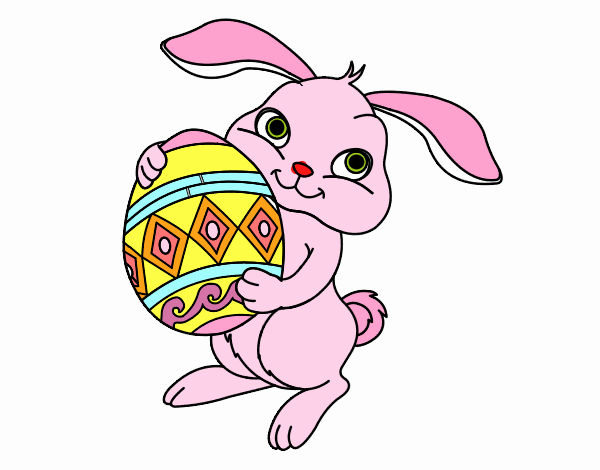 Conejo con huevo de pascua