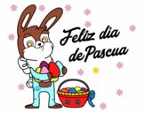 Conejo con muchos huevos de Pascua