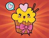 Cupcake kawaii con lazo