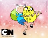 Finn y Jake abrazados