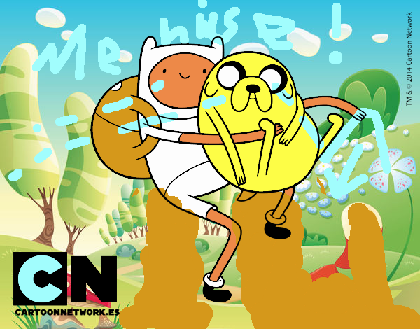 Finn y Jake abrazados