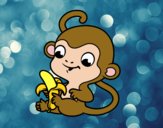 Monito con plátano