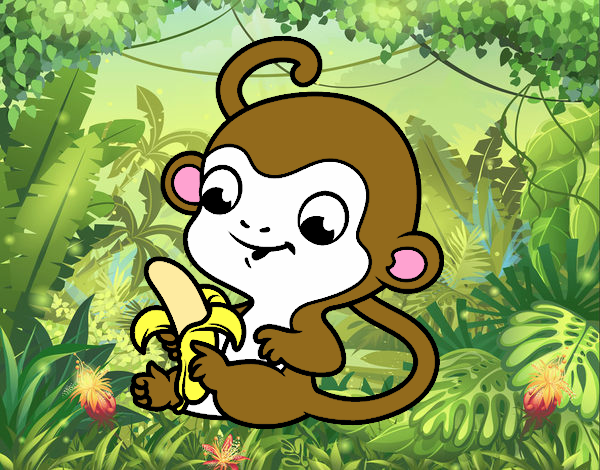 Monito con plátano