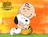 Snoopy y Carlitos abrazados