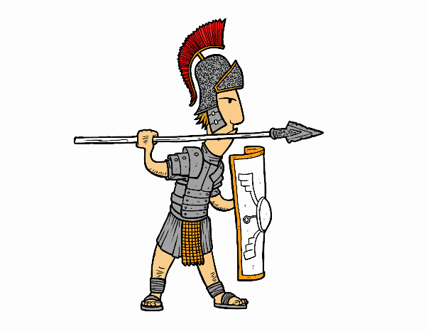 Soldado romano en defensa