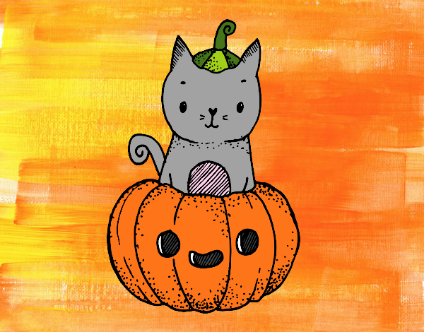 Un gatito de Halloween