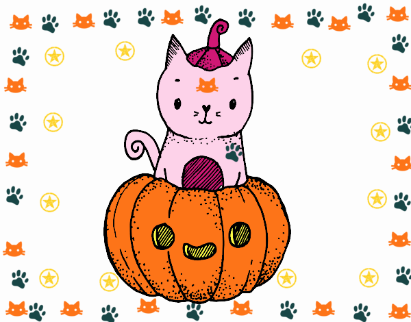 Un gatito de Halloween