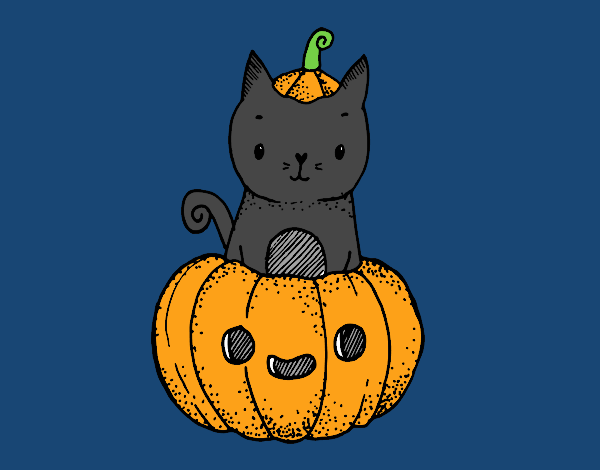 Un gatito de Halloween