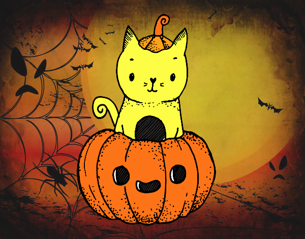 Un gatito de Halloween