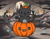 Un gatito de Halloween