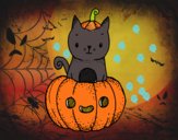 Un gatito de Halloween