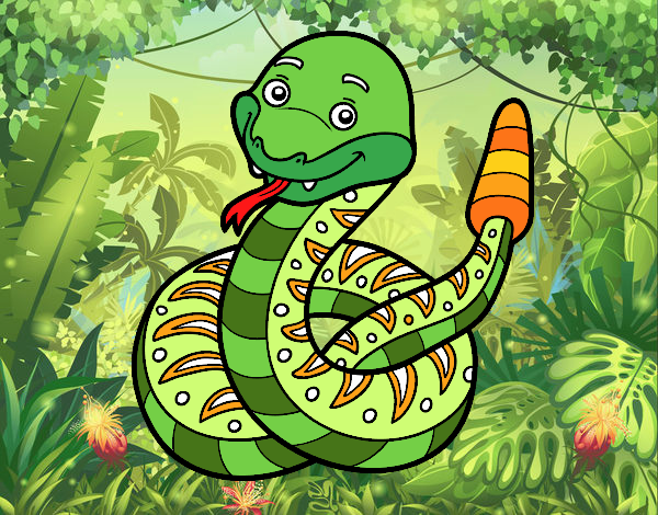 Una serpiente de cascabel