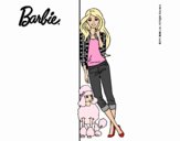 Barbie con cazadora de cuadros