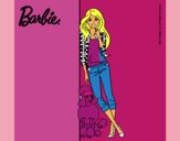 Barbie con cazadora de cuadros