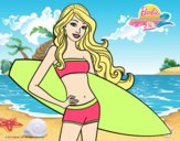 Barbie con tabla de surf