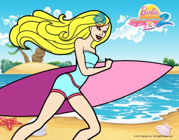 Barbie corre al agua