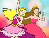 Barbie y la princesa cantando