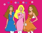 Barbie y sus amigas vestidas de fiesta