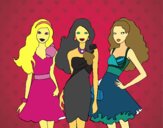 Barbie y sus amigas vestidas de fiesta