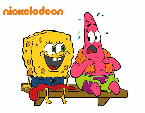 Bob Esponja y Patricio en bañador