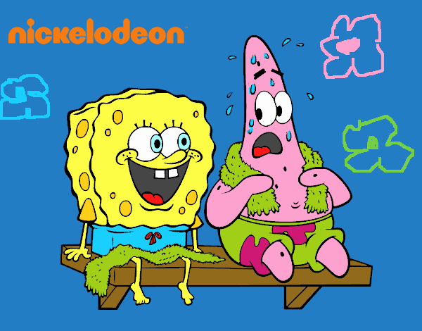 Bob Esponja y Patricio en bañador