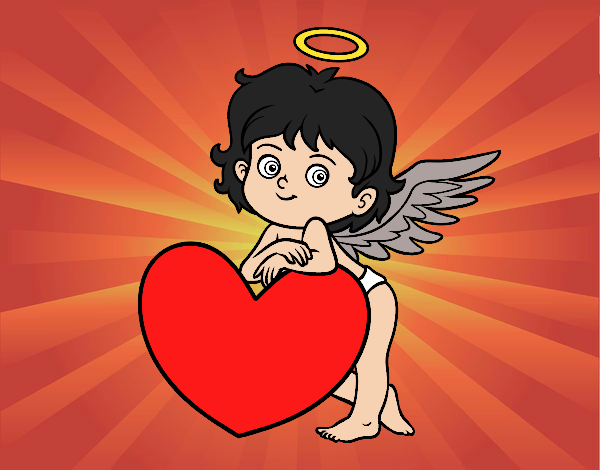 Cupido y un corazón