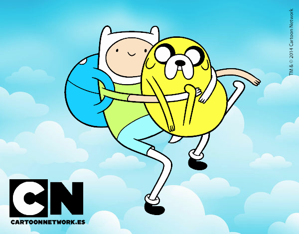 Finn y Jake abrazados