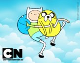 Finn y Jake abrazados