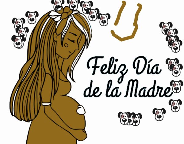 Mamá embarazada en el día de la madre