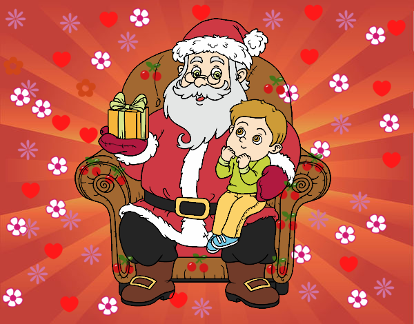 santa  claus y el niño