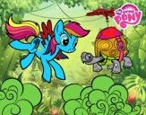 Rainbow Dash y la tortuga tanque