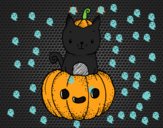 Un gatito de Halloween