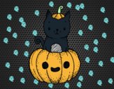 Un gatito de Halloween