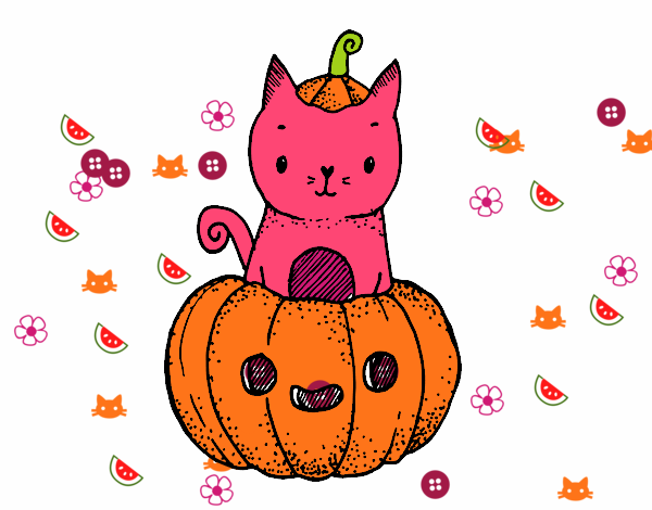 Un gatito de Halloween