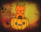 Un gatito de Halloween