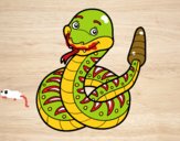 Una serpiente de cascabel