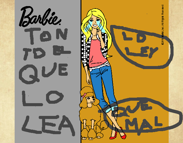 Barbie con cazadora de cuadros