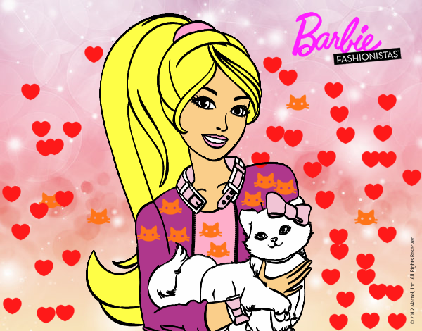 Barbie con su linda gatita