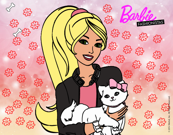 Barbie con su linda gatita