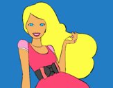 Barbie con su vestido con lazo