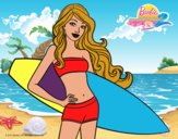 Barbie con tabla de surf