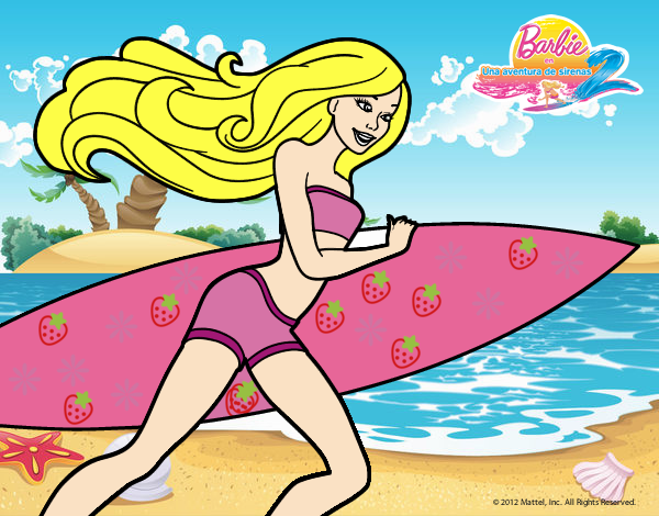 Barbie corre al agua