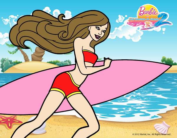 Barbie corre al agua